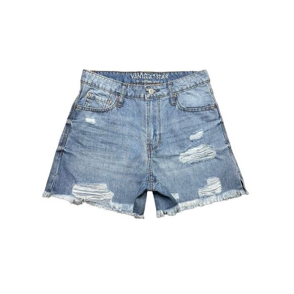 Vanilla Star Shorts Juniors 5 High Rise 90s Boyfriend Grunge Distressed Denim - Picture 1 of 7